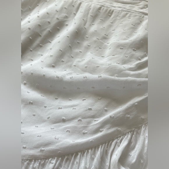 Express Clip Dot Ruffle (Faux) Wrap Dress | White/XS - Picture 12 of 16